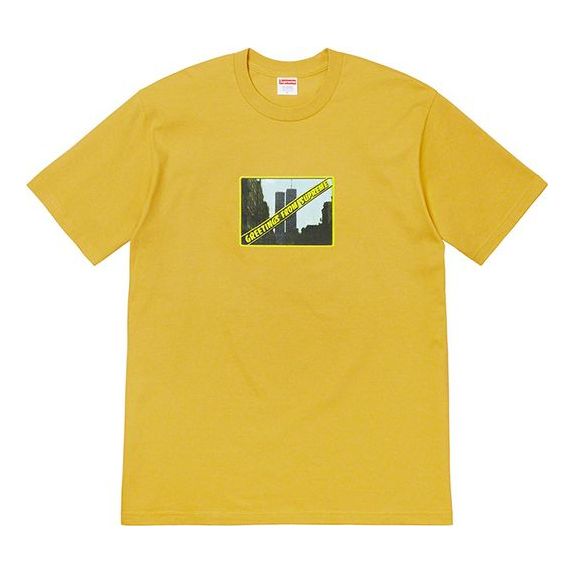 

Футболка ss19 greetings tee printing short sleeve yellow Supreme, желтый