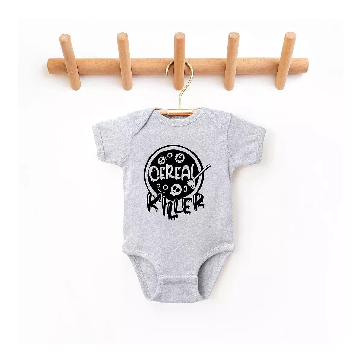 Детское боди с коротким рукавом Cereal Killer The Juniper Shop, Heather Grey