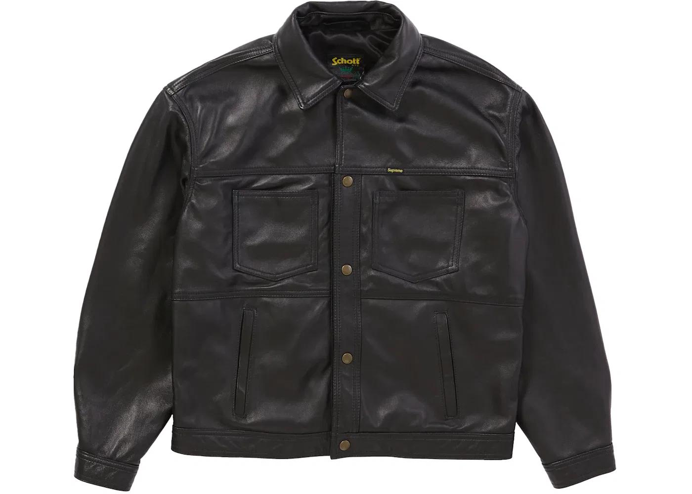 Мужская кожаная куртка Schott Supreme, Black