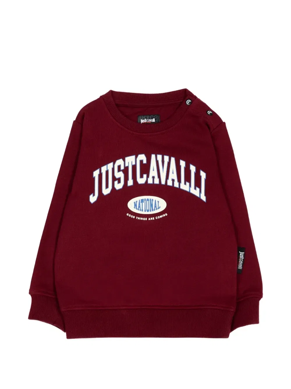 Свитшот с логотипом на пуговицах Just Cavalli Kids, красный