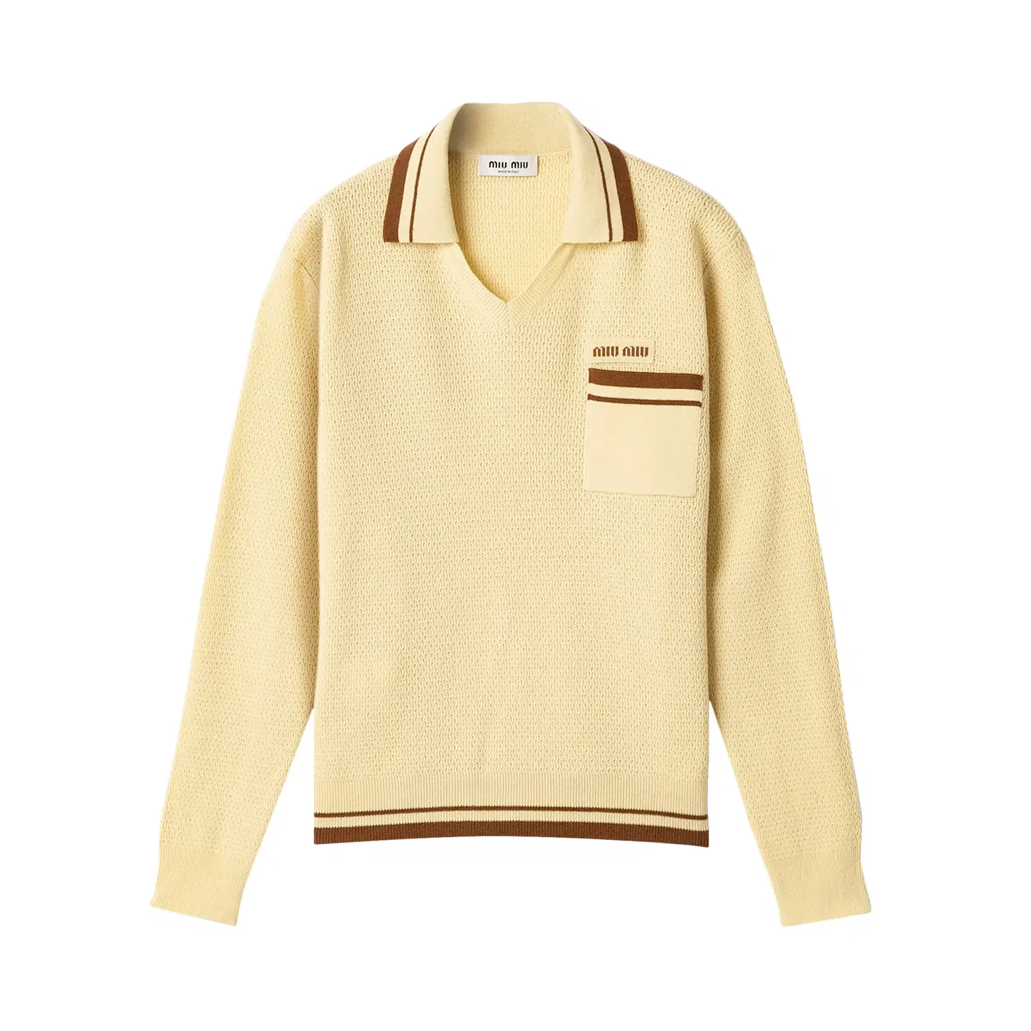 Свитер Miu Miu Rete F.12 Scollo, кремовый