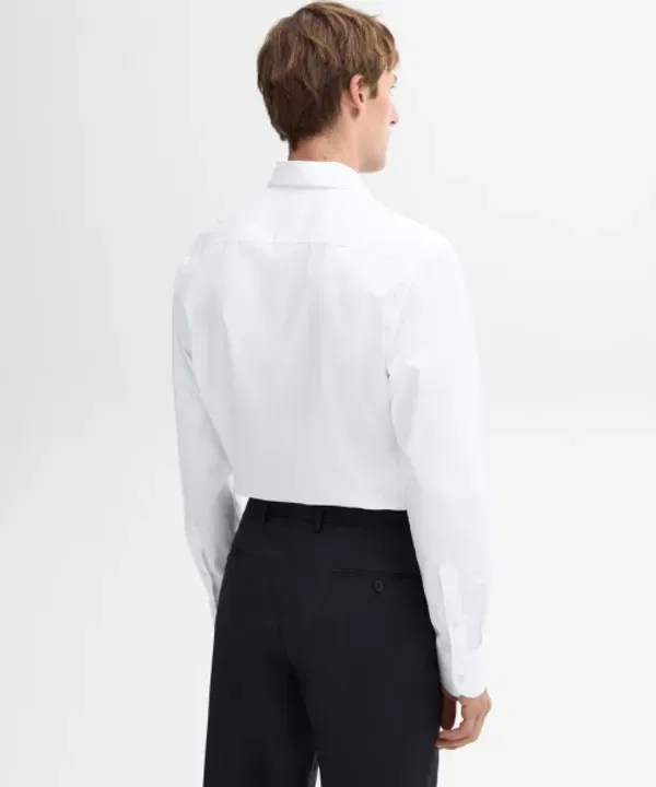 Слим-фит рубашка из 100% хлопка поплин, Massimo Dutti — фото 3