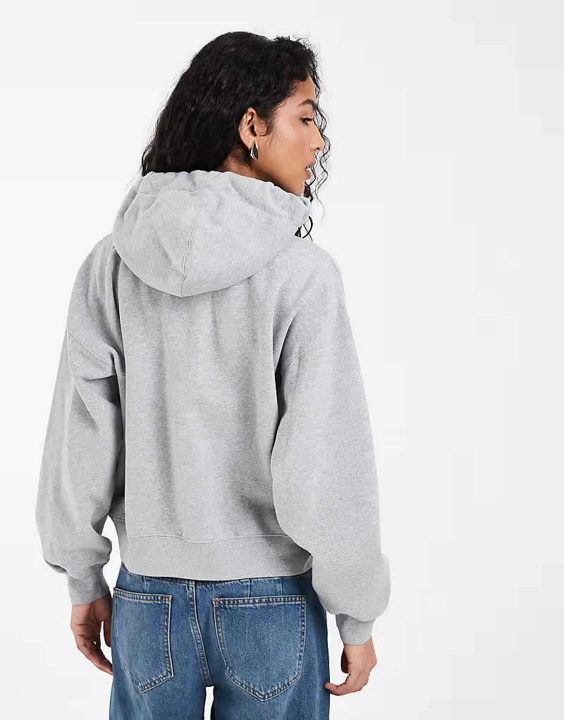 Худи винтажное с завязками на шее Levi's, серый — фото 4