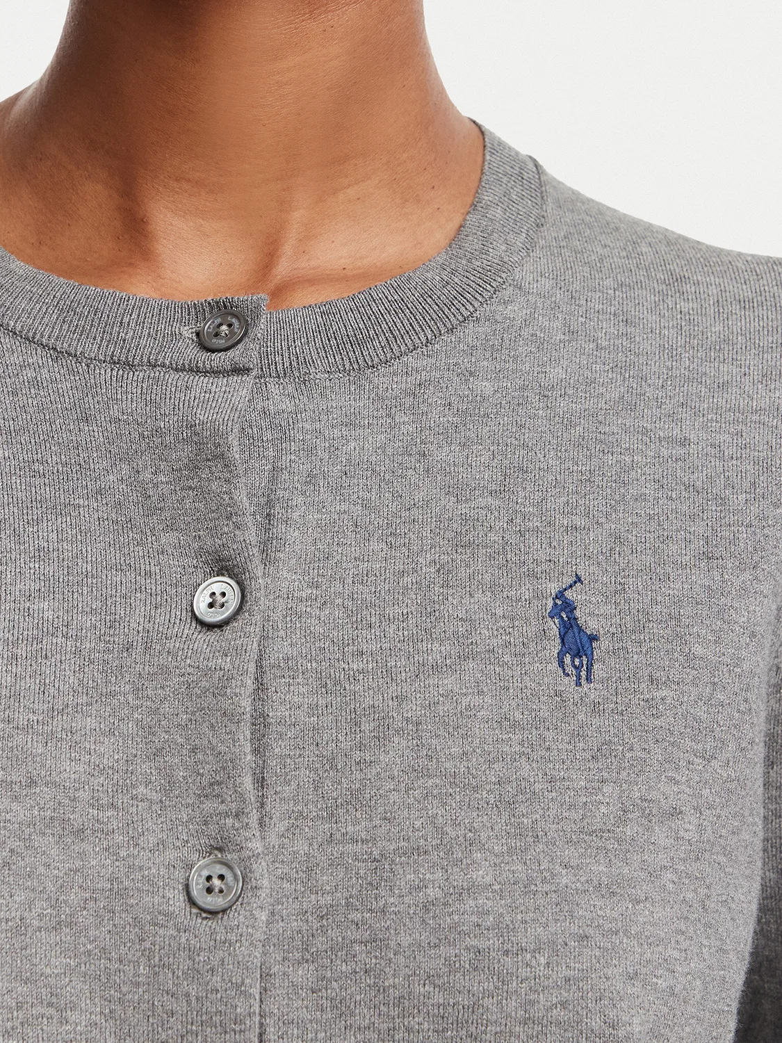 Женский кардиган стандартного кроя Polo Ralph Lauren, серый — фото 4