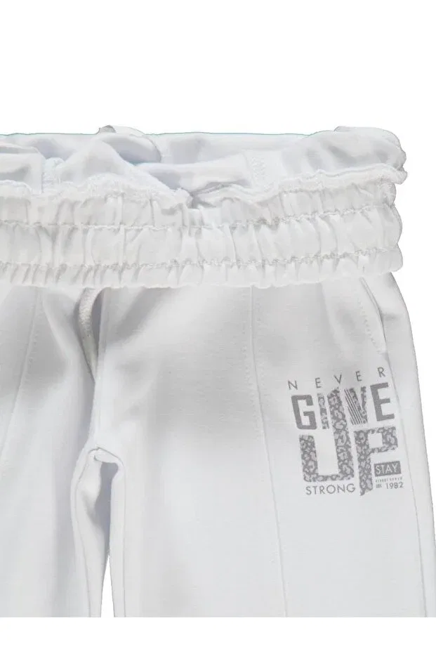 Детские спортивные штаны для девочек с принтом Leopard printed sweatpants Civil Girls, White — фото 3
