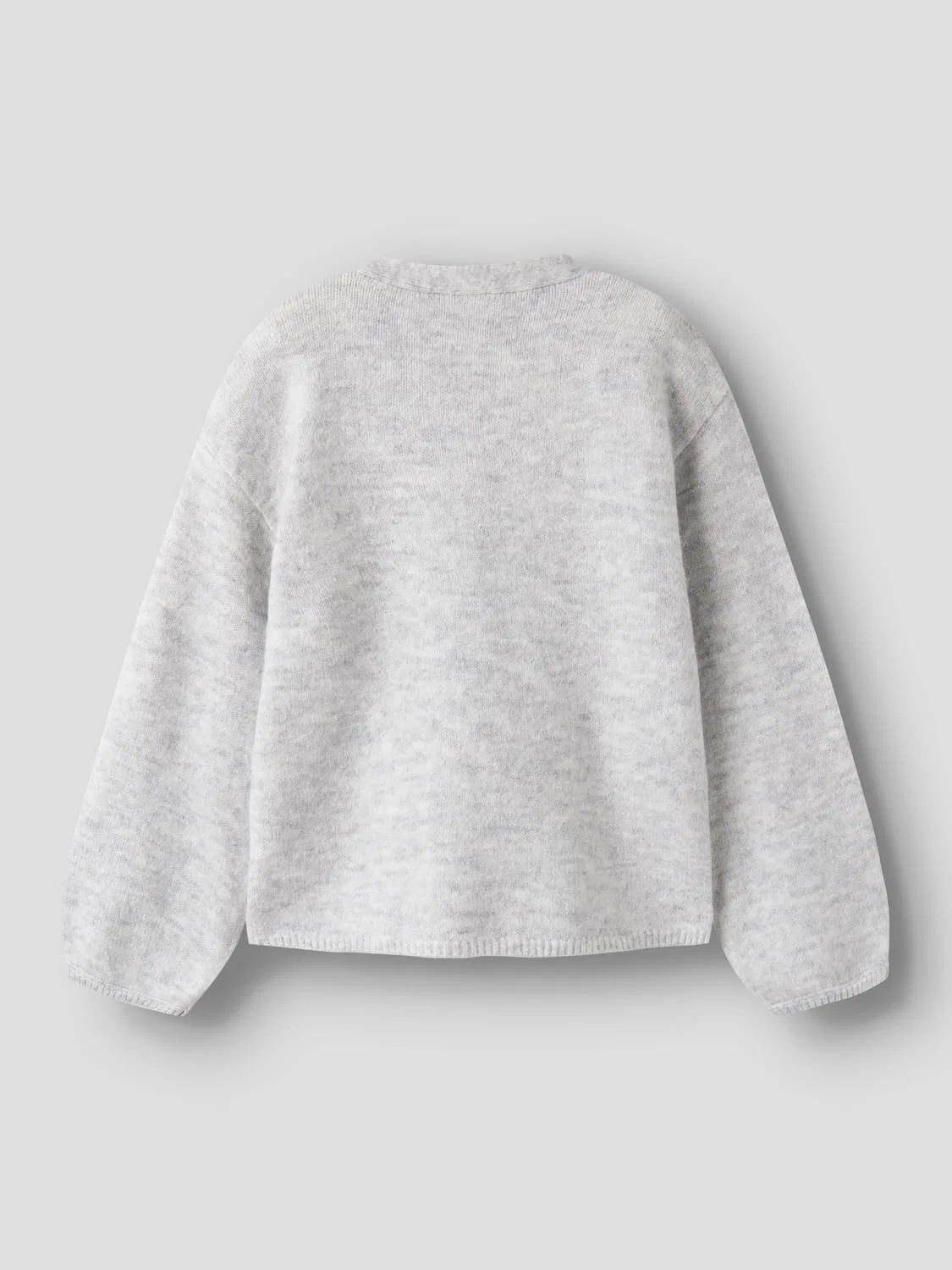 Кардиган вязаный light grey melange Name It, серый — фото 3