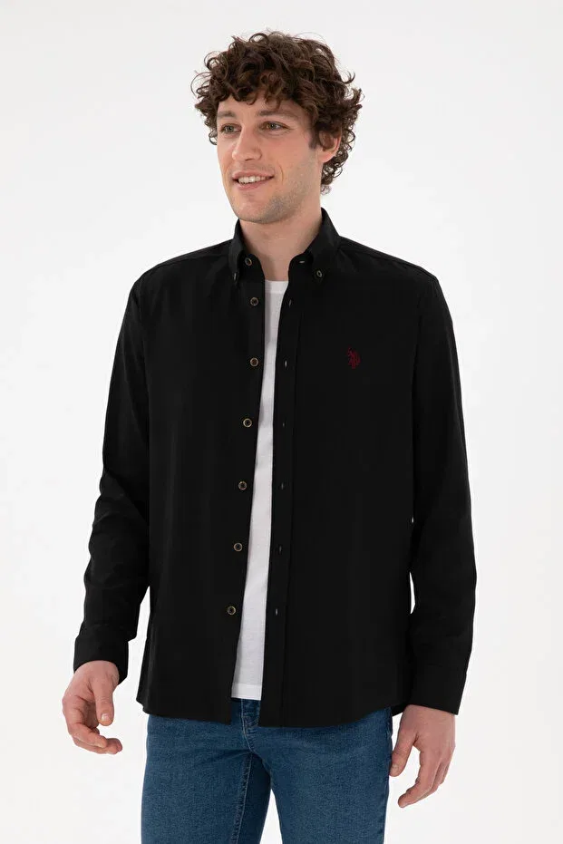 Мужская рубашка с длинным рукавом Basics U.S. Polo Assn., Black