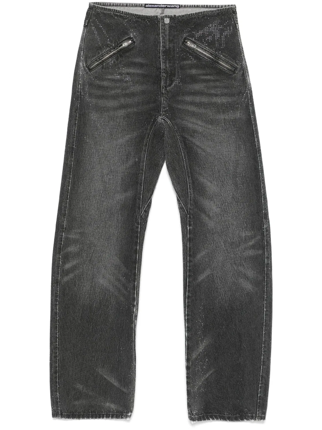 Джинсы мото Alexander Wang, темно-серый