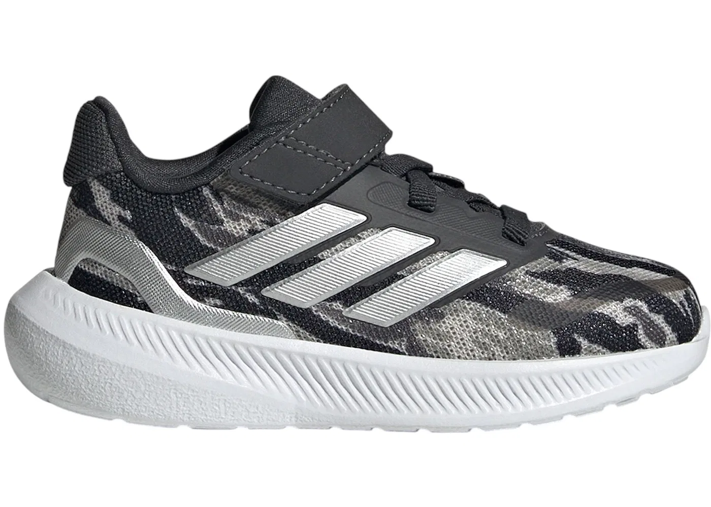 Детские кроссовки с длинным шнурком Adidas Runfalcon 5, Silver Pebble Silver Metallic Carbon