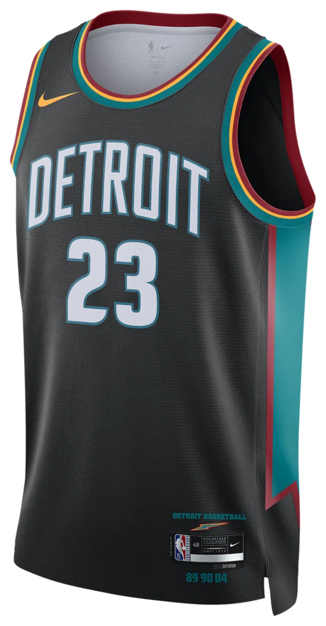 Мужская баскетбольная джерси Dri-FIT Swingman City Edition Nike Detroit Pistons, цвет Grey/Multi