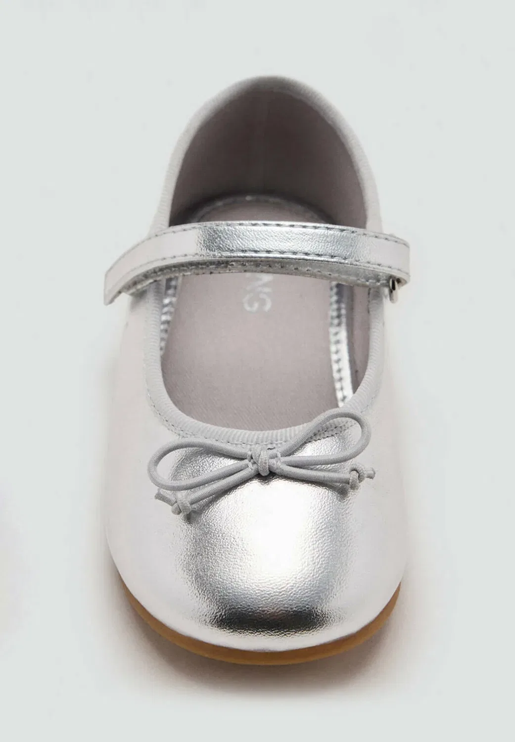 Детские балетки с ремешком на щиколотке Mango Kids, Silver-Coloured — фото 4