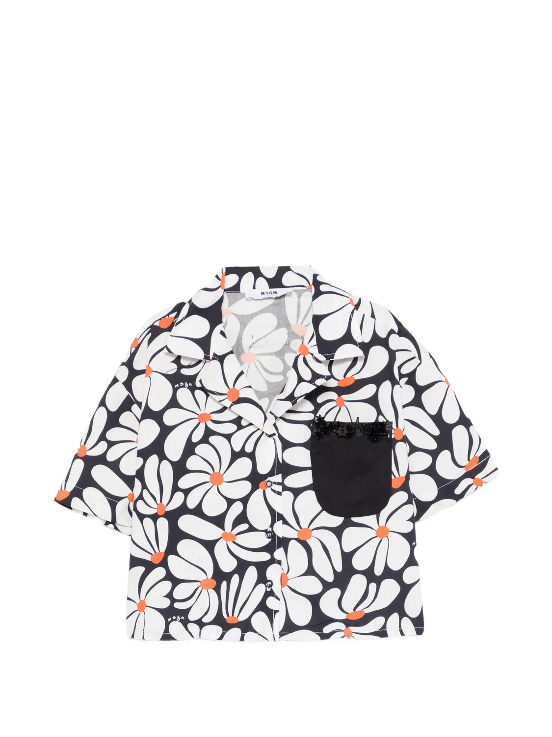 Рубашка с цветочным принтом MSGM, черный