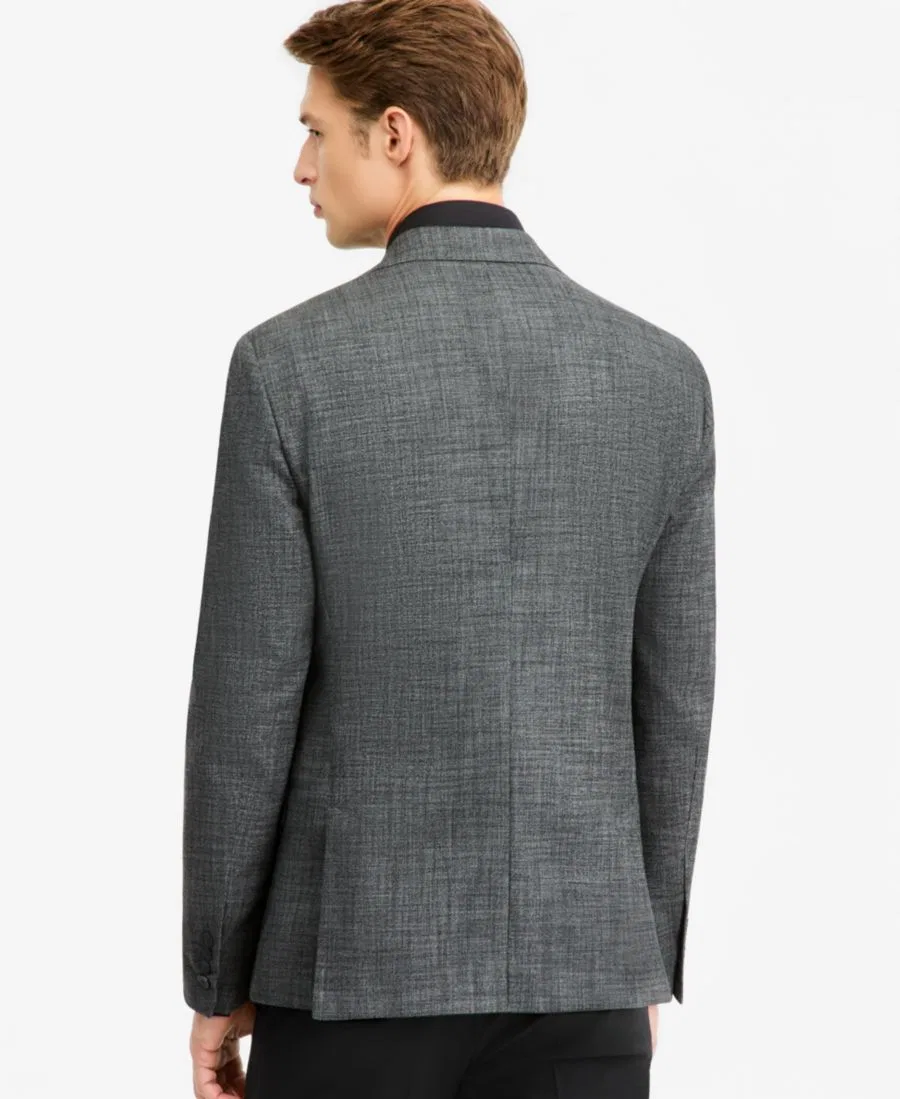 Пиджак с фактурной тканью, Slim Fit Calvin Klein, Grey — фото 2