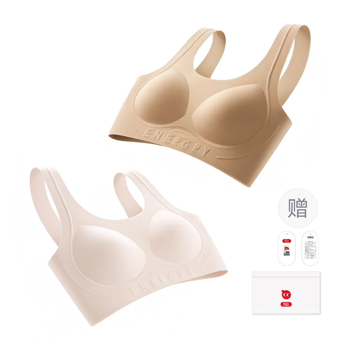 Детский спортивный бюстгальтер без швов для девочек Red Bean, Light Blue Pink — фото 3