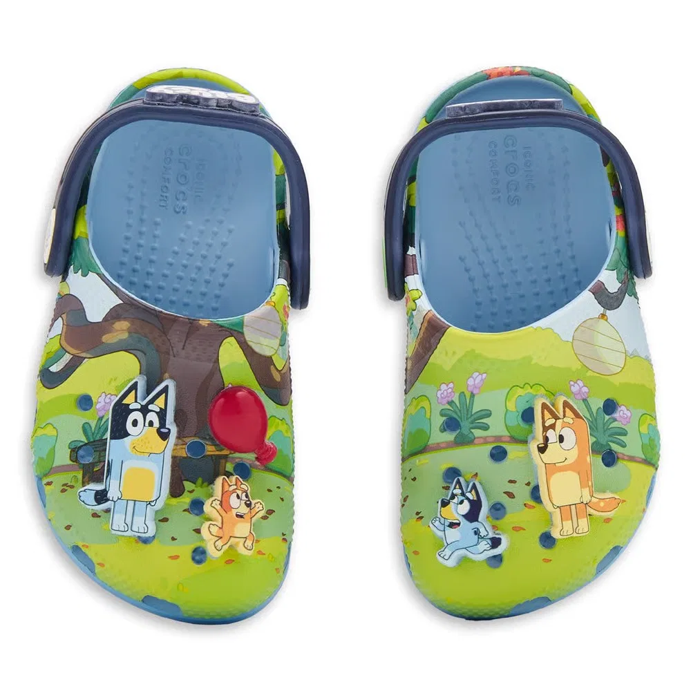 Детские классические сабо Disney Bluey для малышей Crocs, Bluey Blue — фото 4