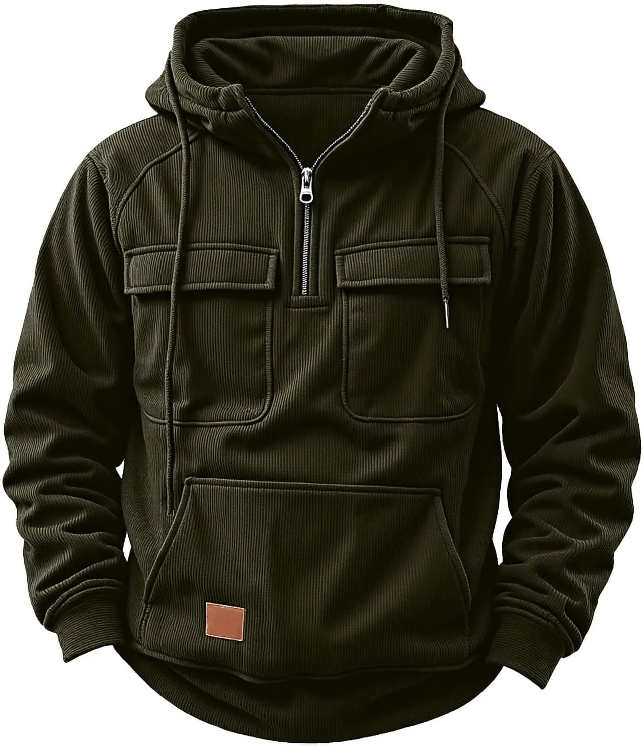 

Тактический худи с капюшоном из вельвета для мужчин, четверть молнии XDFVC