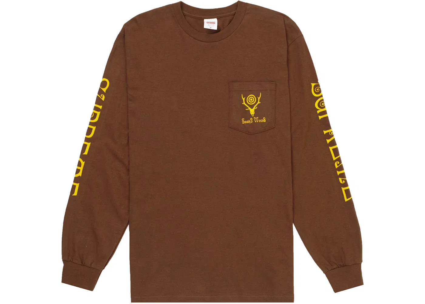 Мужская футболка с длинным рукавом с карманом Supreme L/S Pocket Tee, Brown