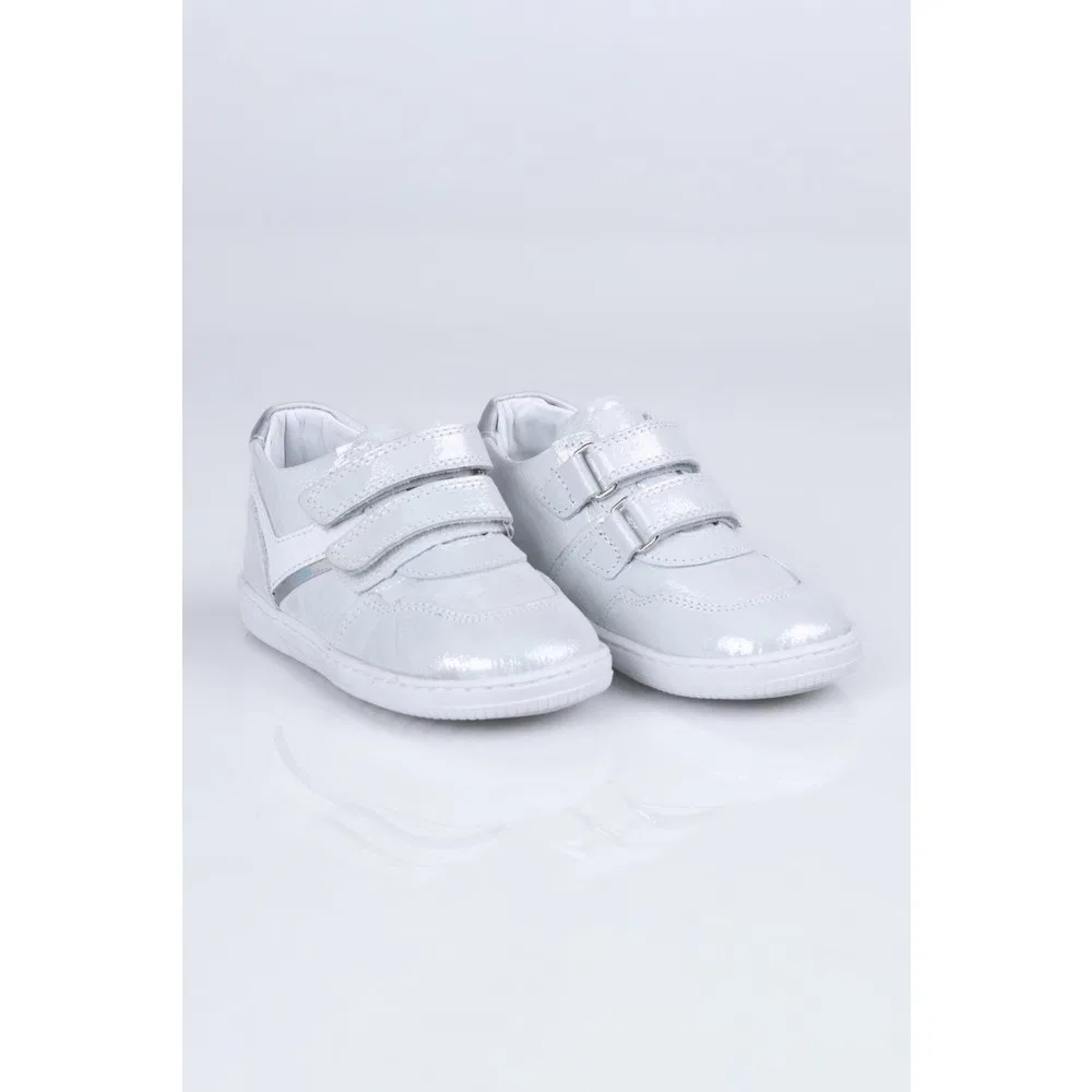 Детские спортивные кроссовки кожаные L.18 Deri Ayakkabı Gümüş Lepi Kids — фото 2