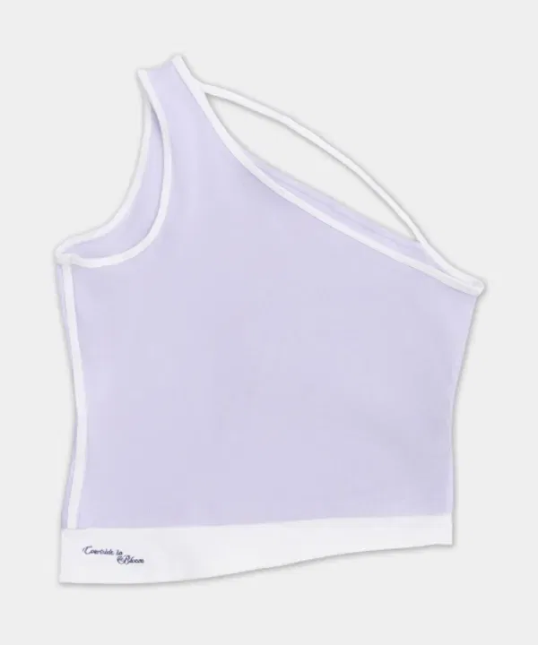 Топ на одно плечо Tank, One Shoulder, Adidas, лавандово-белый — фото 2