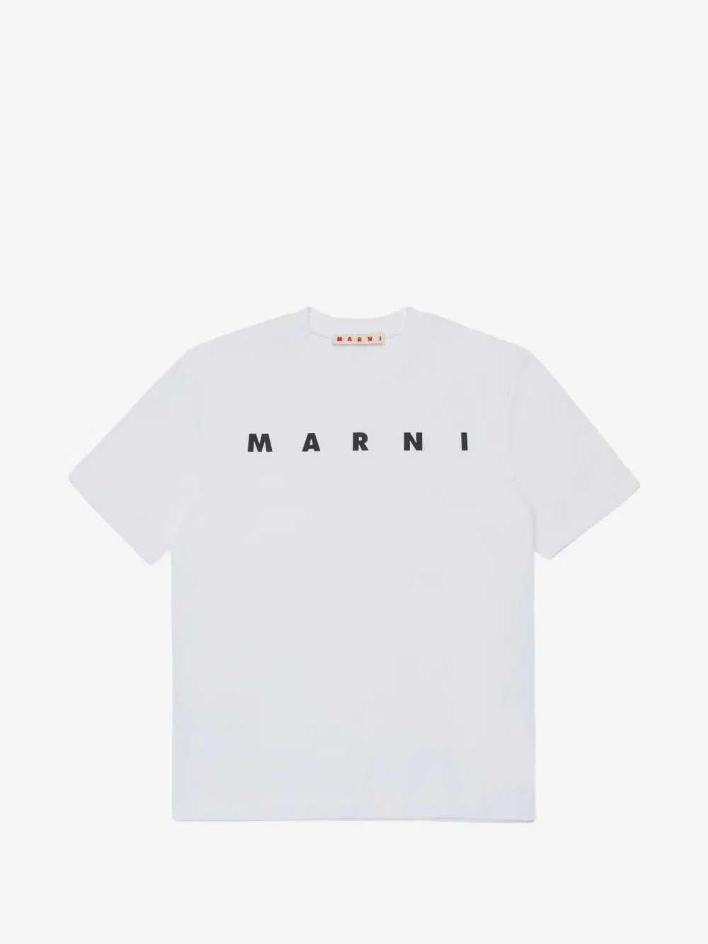 Футболка хлопковая с принтом логотипа Marni Kids, белый