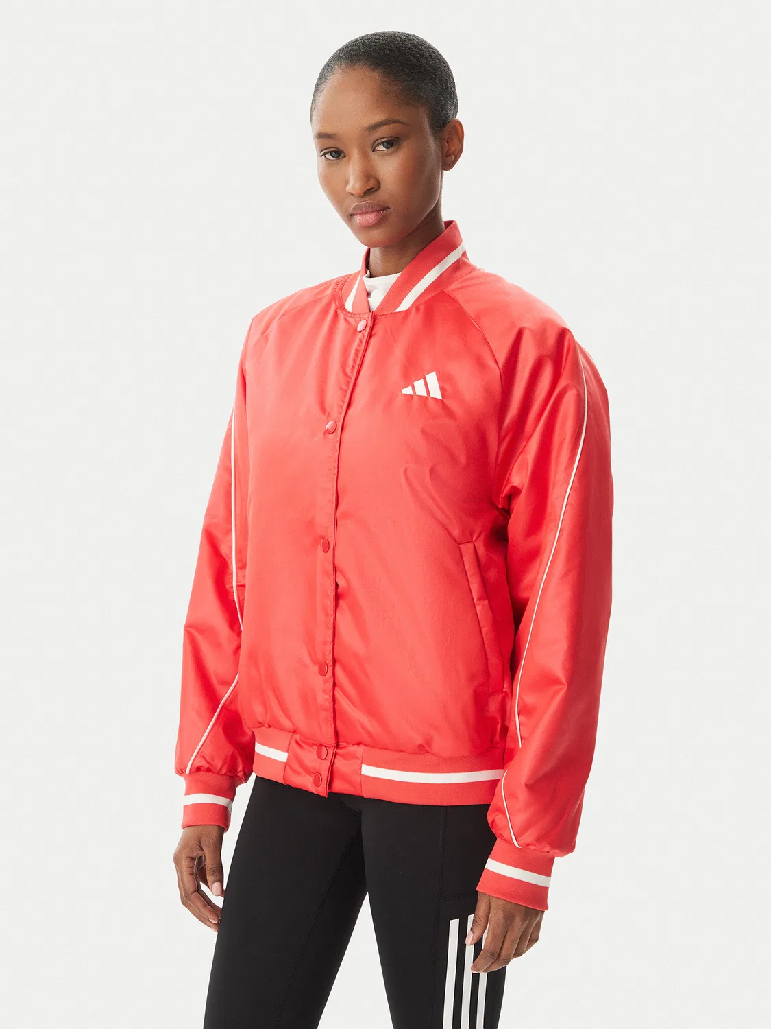 Женский бомбер свободного кроя Stadium Adidas, красный