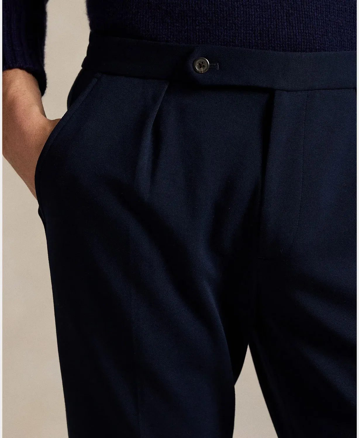 Мужские брюки со стрелками из двойного трикотажа Polo Ralph Lauren, Azul Marino — фото 4