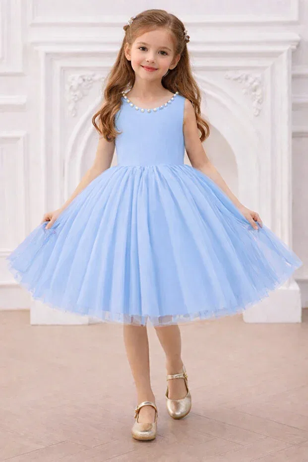 Детское платье для девочек с принтом Girl'S Collar Pearl Dress Nsmkidslife, Type 2