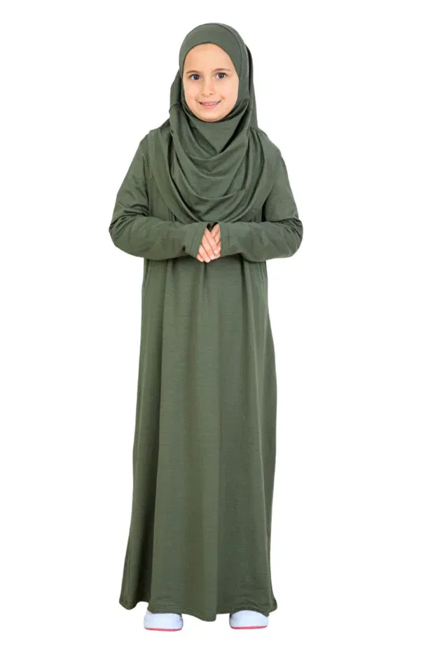 Детское платье для девочек с длинным рукавом Modish Group, Khaki — фото 3