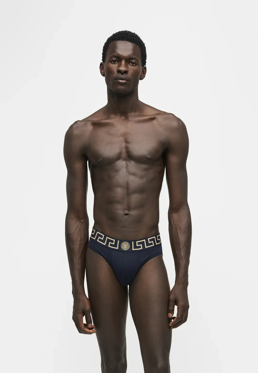 Трусы с низкой посадкой и логотипом Versace, Blue/Gold-Coloured