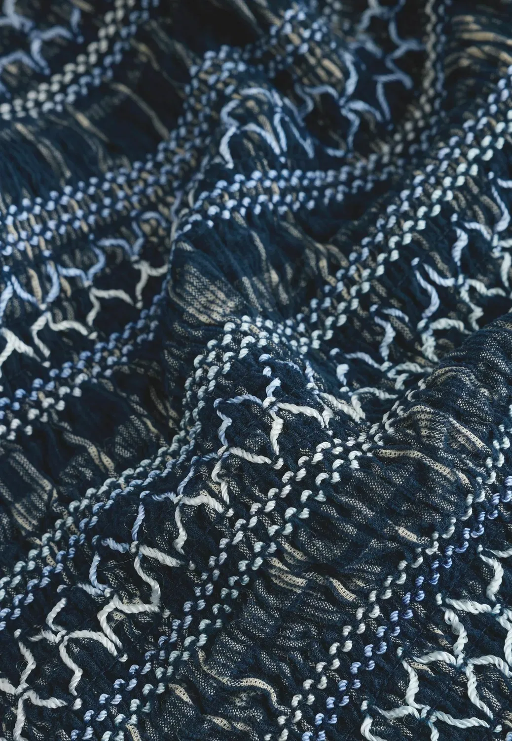 Блузка с длинными рукавами из вельвета со сборками - блузка Next, Navy Blue Check — фото 2