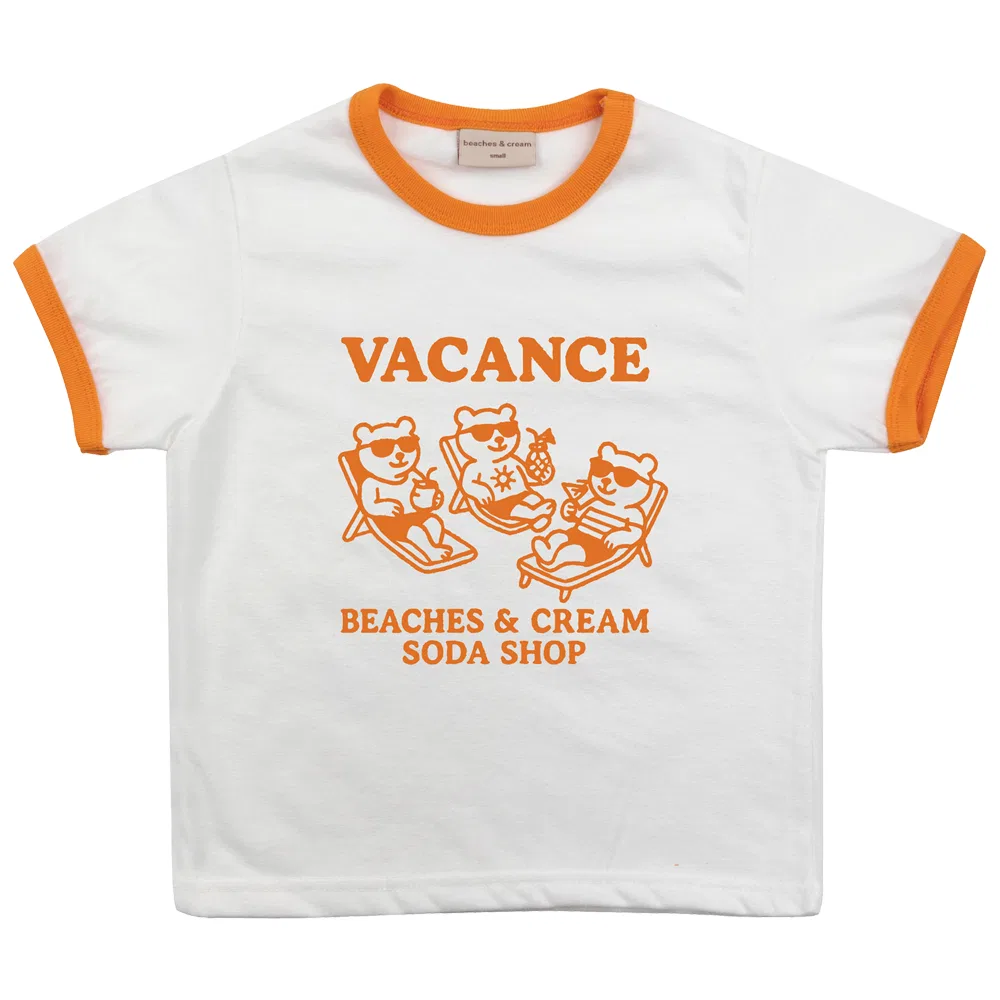 Детская футболка с принтом Vacance Ringer BEACHESAND CREAM KIDS, Orange