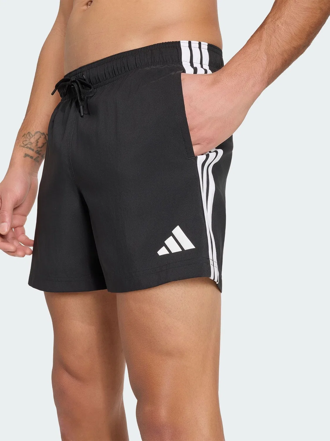 Плавки adidas с 3 полосками, 5 дюймов, Regular, черный