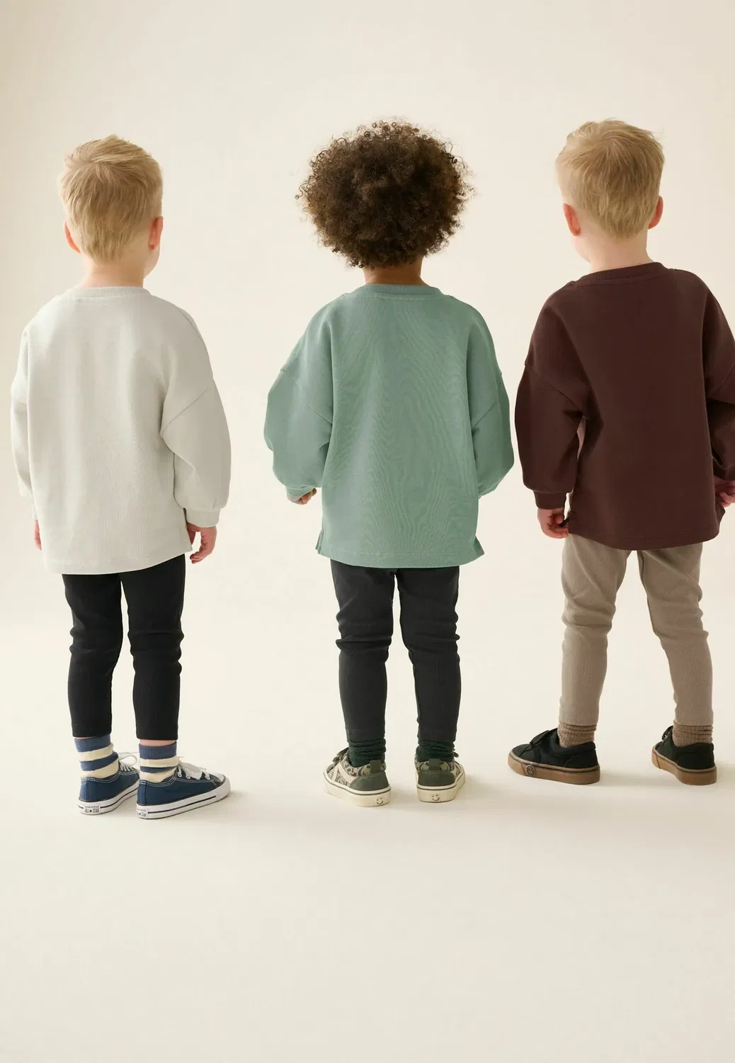 Комплект из трех предметов: футболка и леггинсы стандартного кроя Next, Brown Green Off-White
