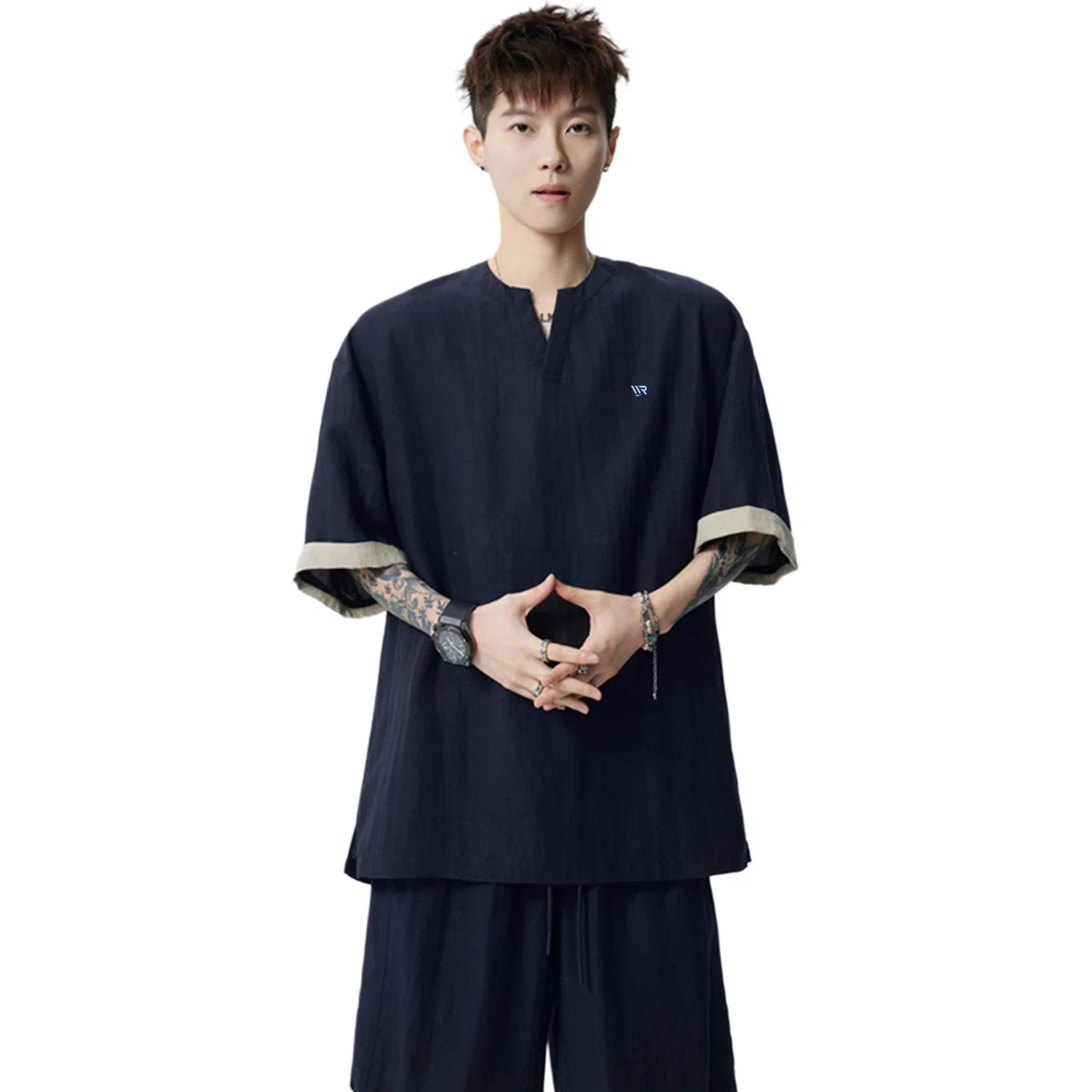 Детский спортивный комплект с V-образным вырезом, из тонкого материала, Casual Sportswear Unisex V Neck Thin, WARRIOR — фото 4
