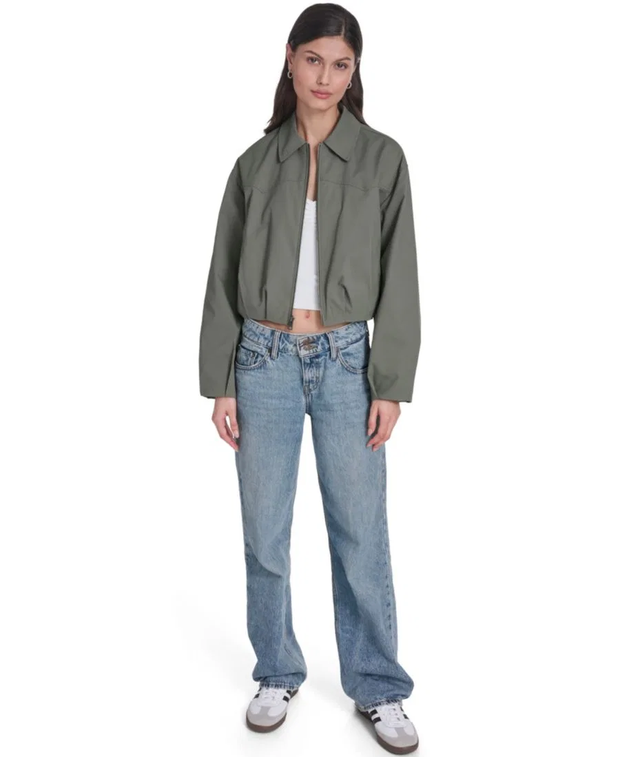 Женская куртка-бомбер с воротником и пузырчатым низом Levi's, Sage — фото 2
