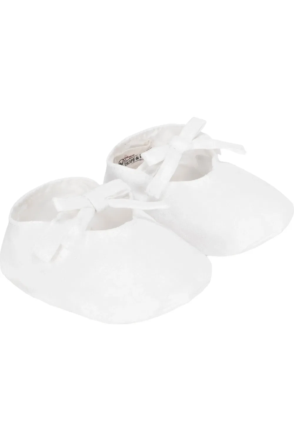 Пинетки детские льняные с бантом Hope & Henry, Soft White Linen Bow
