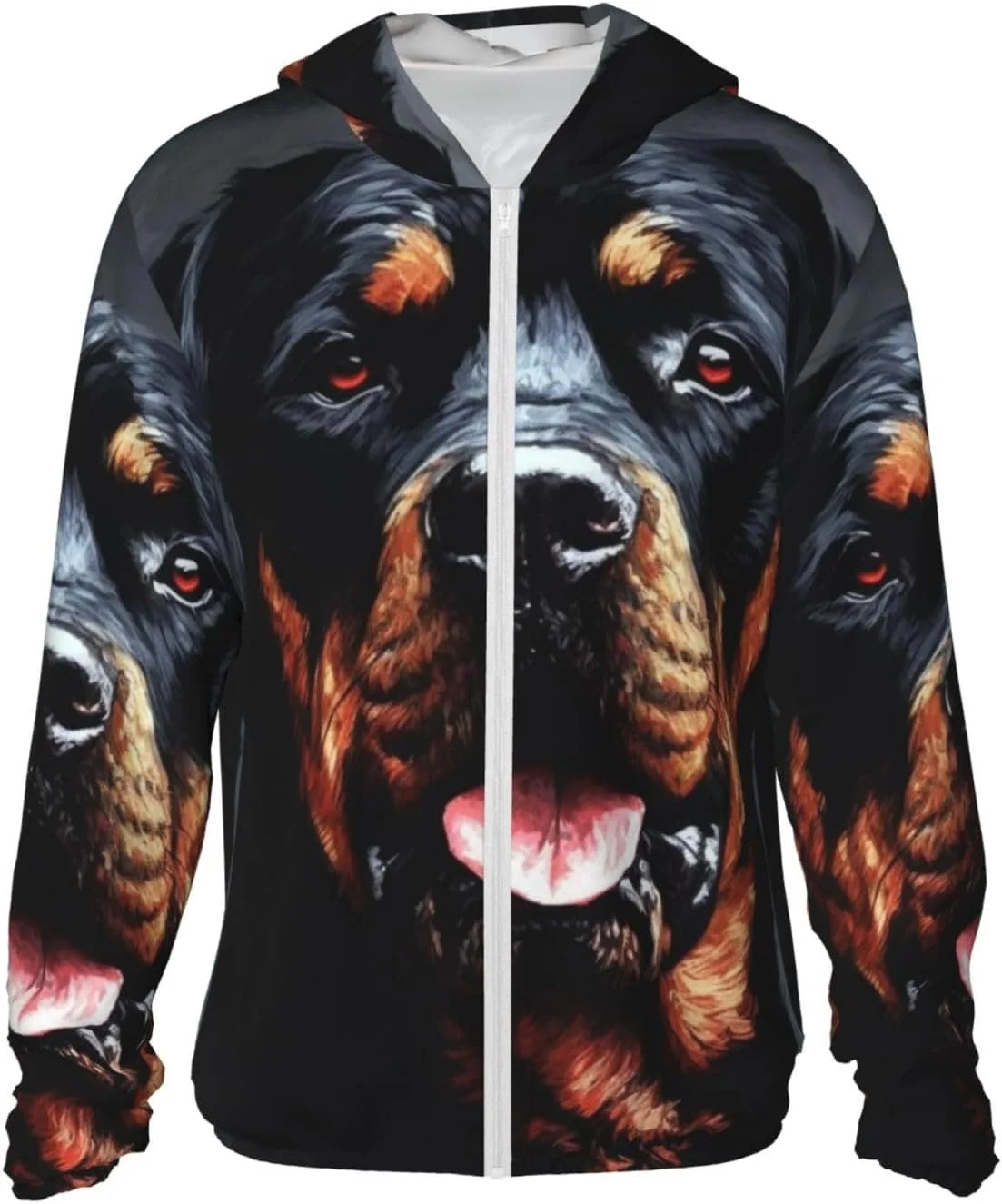 

Толстовка с капюшоном Unisex с принтом ротвейлера, UPF 50+, с длинным рукавом GDSHJKLW