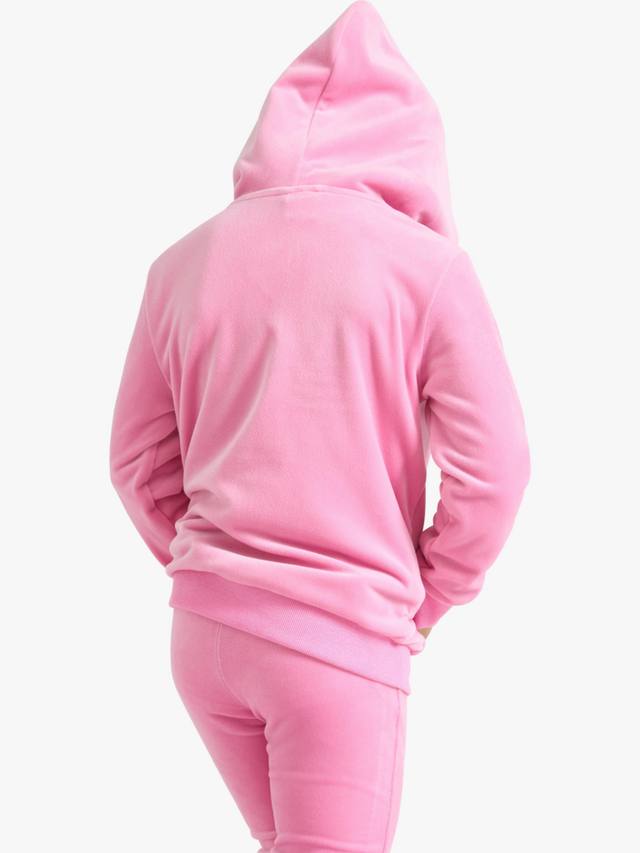 Детская велюровая куртка с капюшоном свободного кроя Lindex, Pink — фото 2