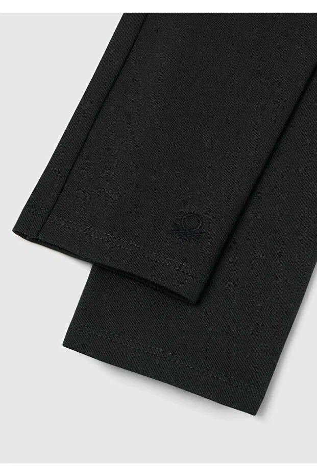 Детские леггинсы для девочек хлопковые с вышивкой United Colors Of Benetton, Black — фото 3