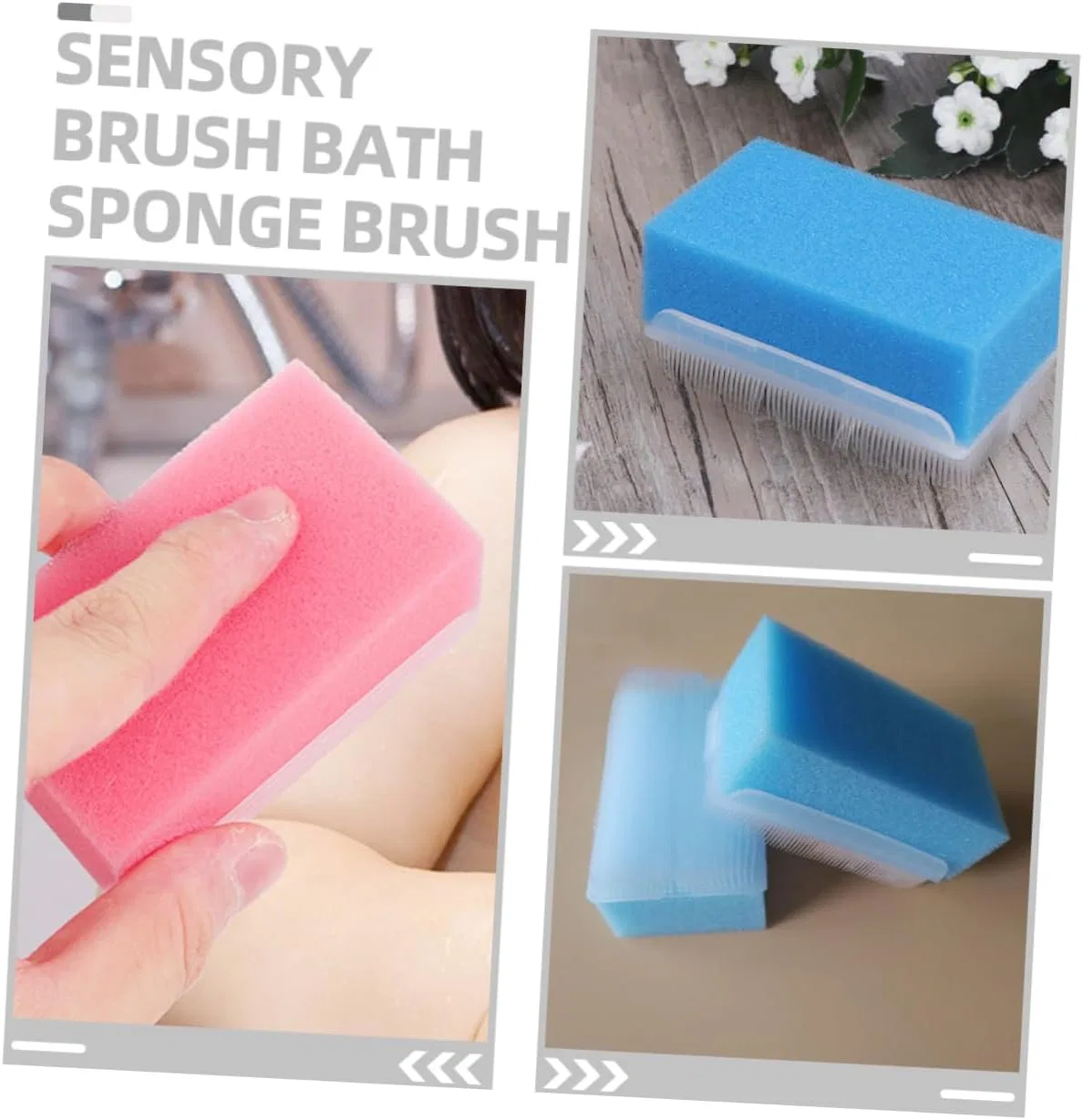 Набор тактильных щеток для купания, 15 шт, Plastic, Beatifufu — фото 3
