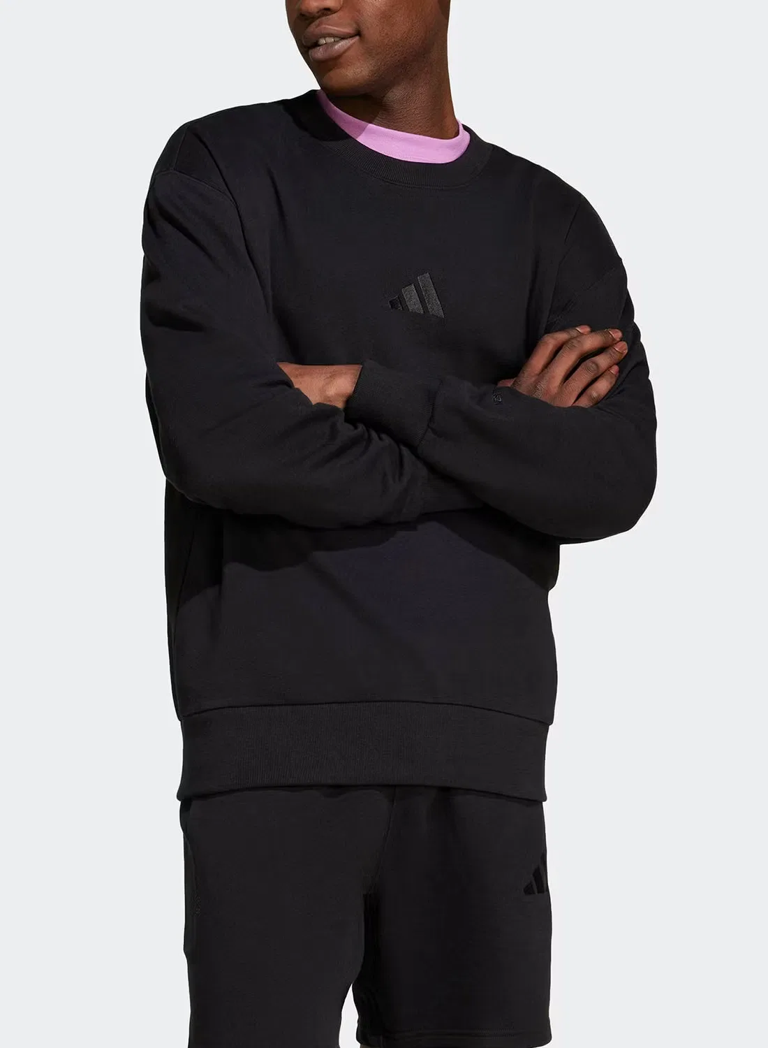 Свитшот с длинным рукавом All Szn French Terry Crew Adidas, черный — фото 4