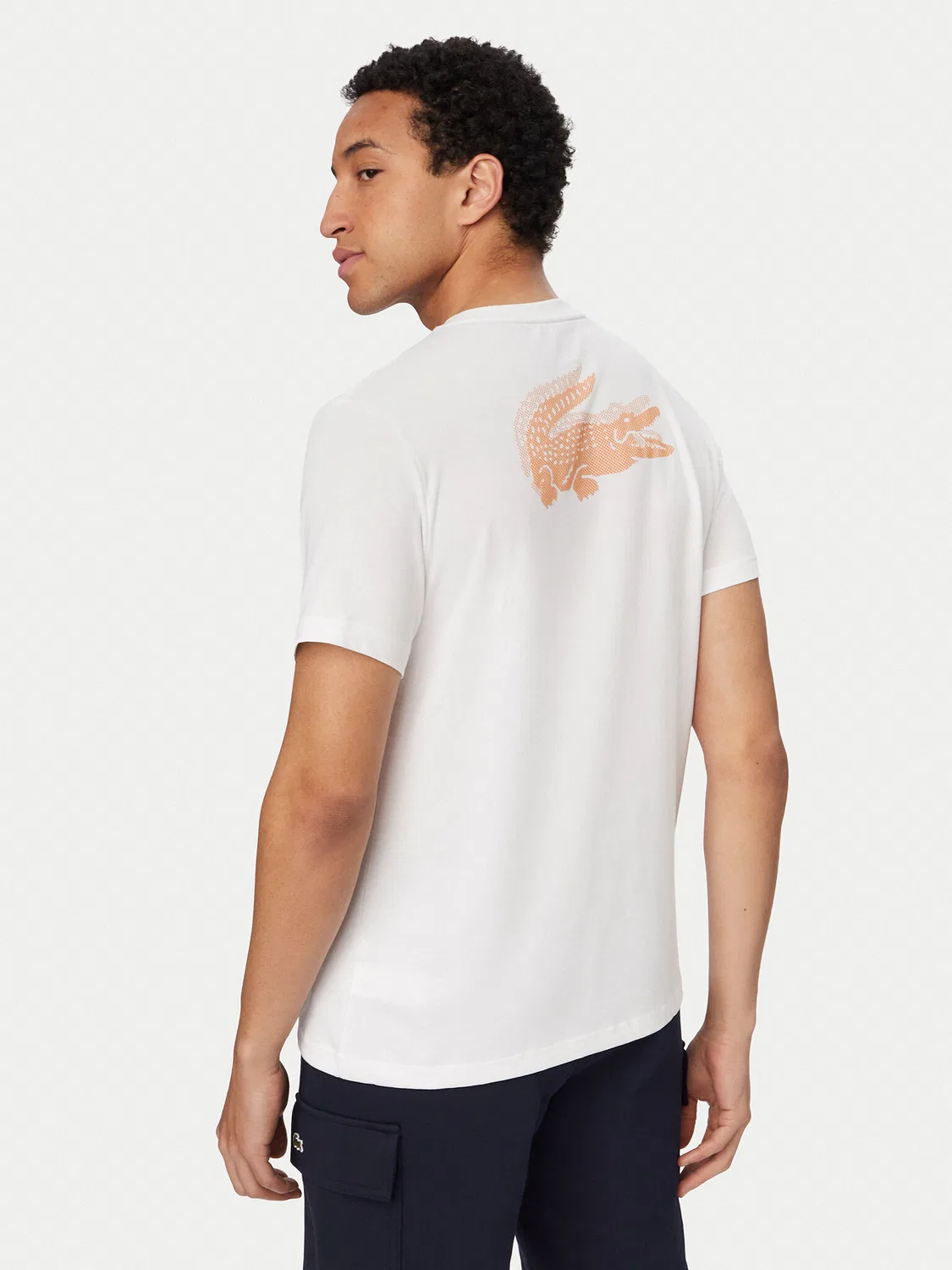 Мужская футболка стандартного кроя Lacoste, белый — фото 3