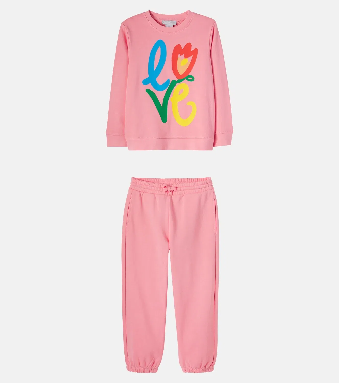 Комплект из хлопкового флиса с принтом Stella Mccartney Kids, розовый — фото 4