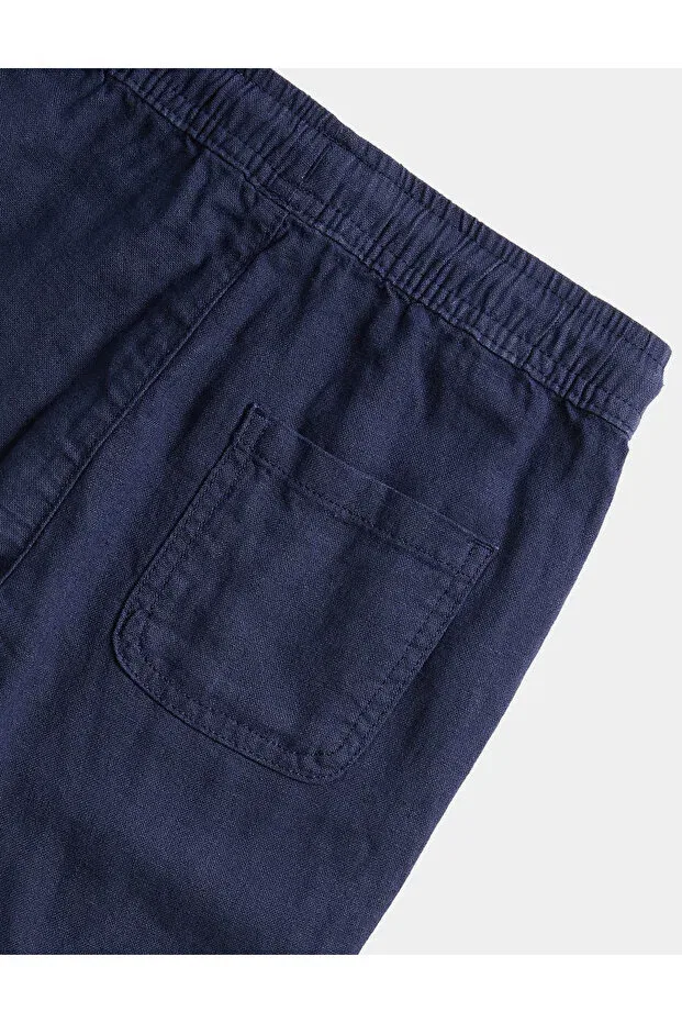 Детские брюки из льна для девочек Marks & Spencer, Navy Blue — фото 2
