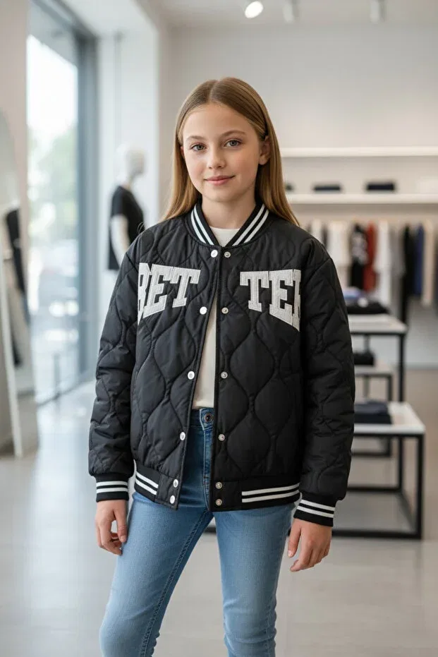Улучшенная аппликационная куртка-бомбер для девочек Minimoda Kids