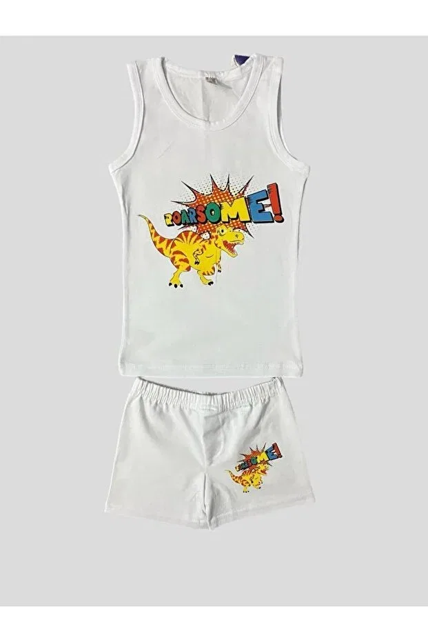 Детский комплект для мальчиков с принтом Boxer Shorts Elmas Kids, White