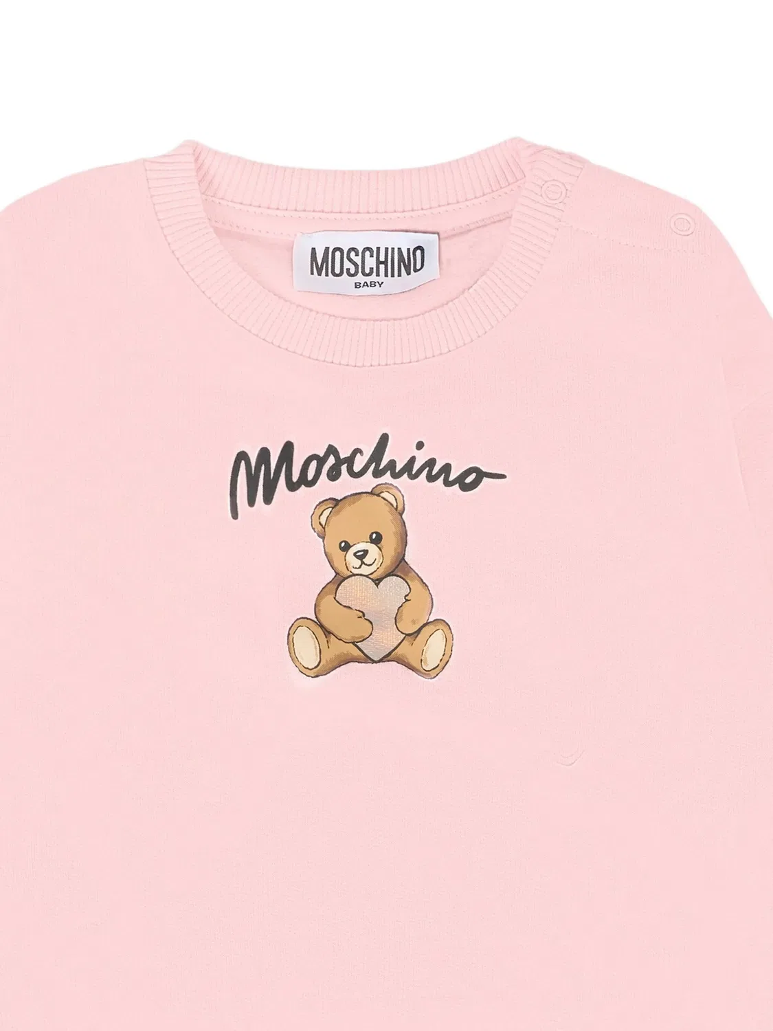 Свитшот с принтом мишки Moschino, розовый — фото 2