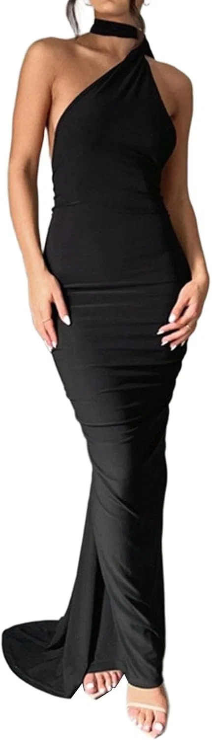 Женское облегающее макси-платье с корсетом Bodycon, Black