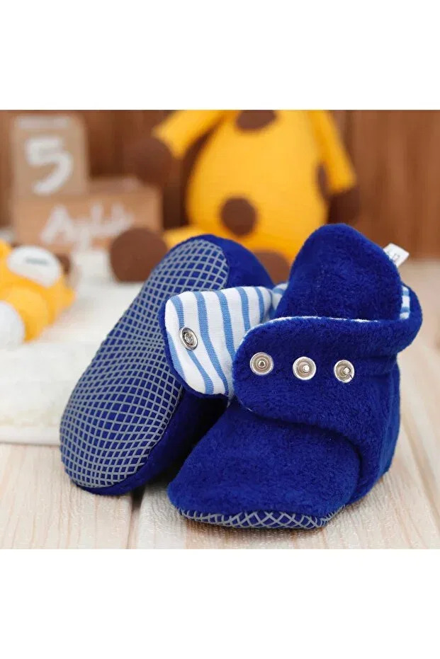 Детские тапочки для мальчиков и девочек из флиса Ella Bonna, Navy Blue — фото 3