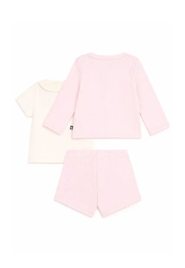 Комплект из шорт и топа хлопковый Petit Bateau pink, розовый — фото 2